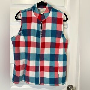 Blair Colorful Plaid Sleeveless Vest - EUC
